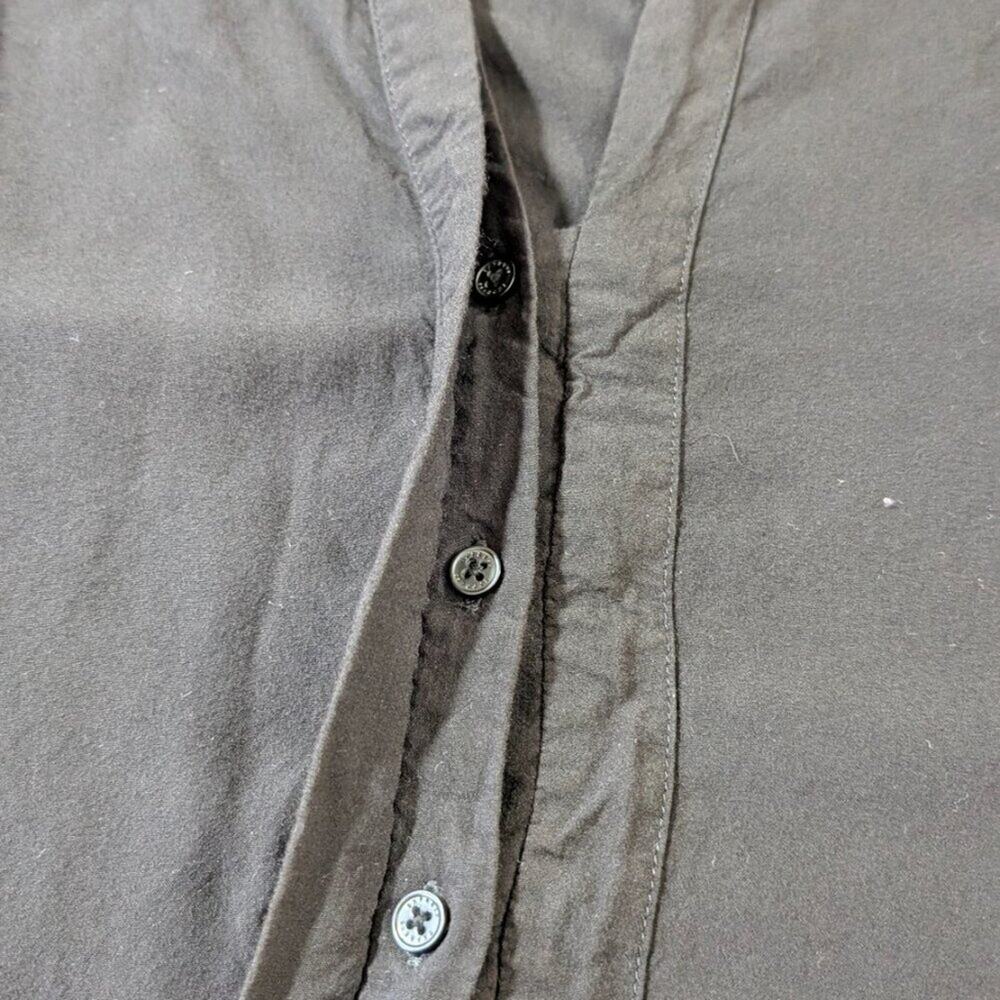 Express Black Lightweight Button-Front Blouse Wit… - image 8